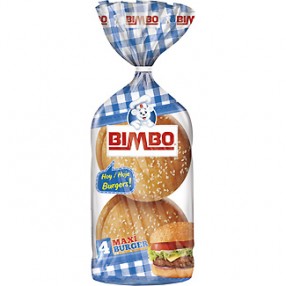 BIMBO pan para hamburguesas maxi 4 unidades